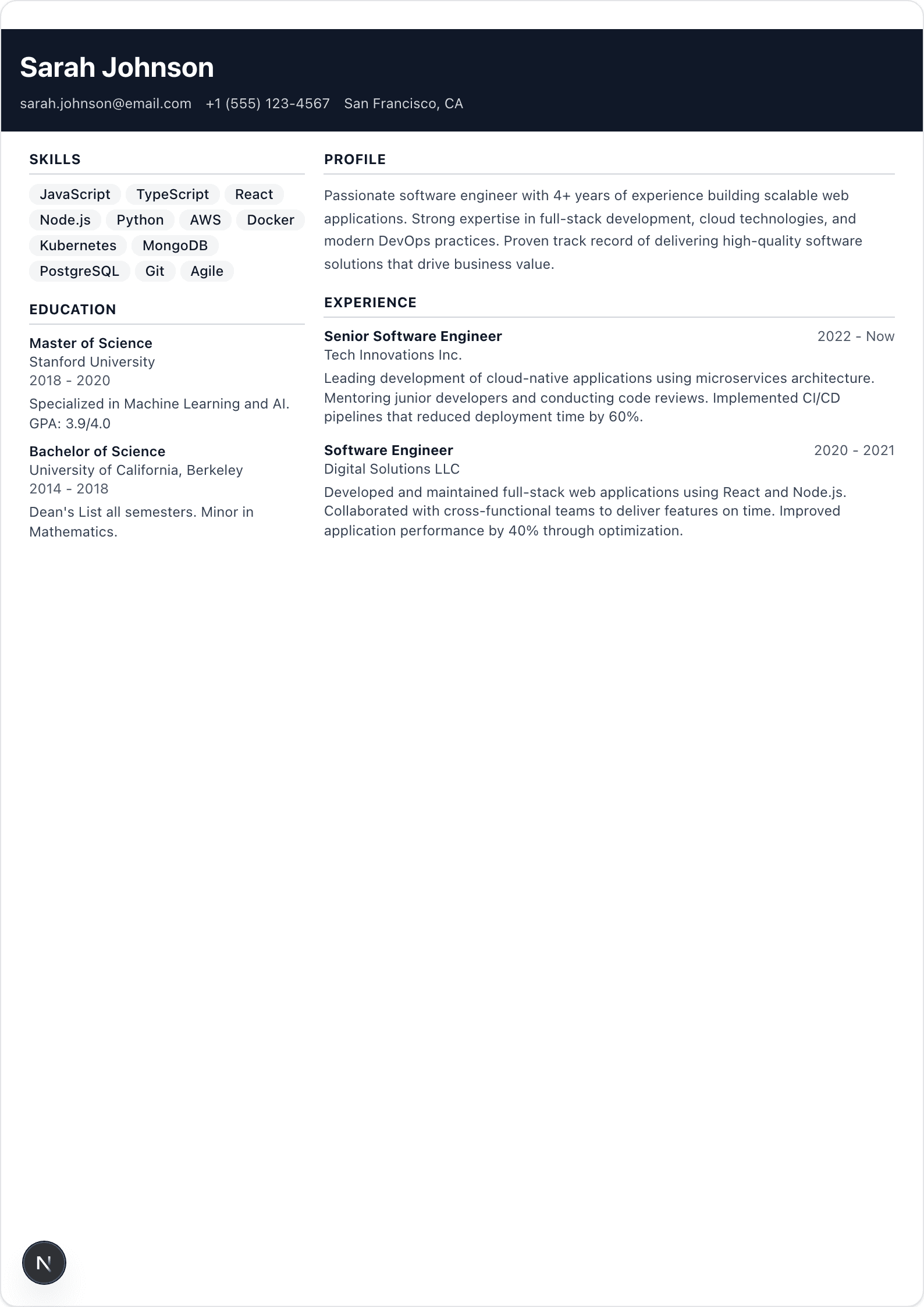 Compact template preview